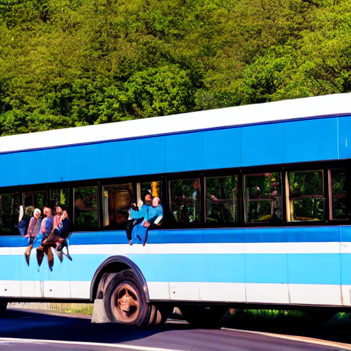 058_A bus stopped on the side of the road while people board it..png